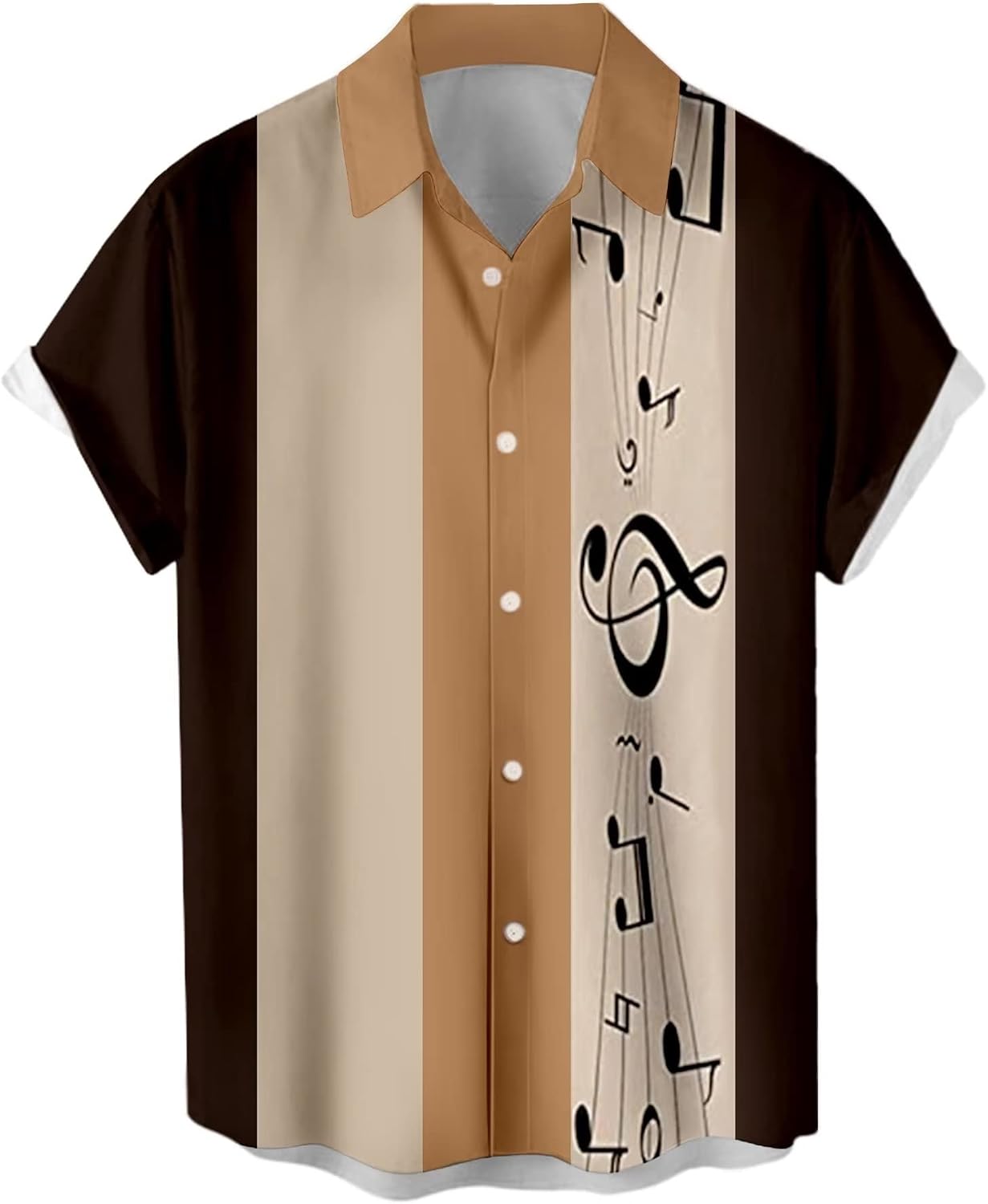 Men's Vintage Bowling Shirt 1950s Retro Rockabilly Style Short
